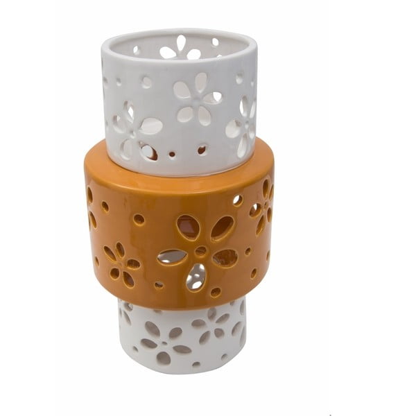Oranžovo-biela porcelánová váza Mauro Ferretti Ring