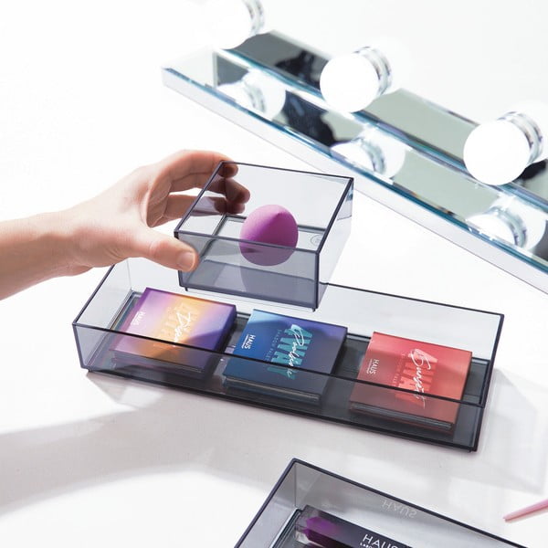 Matne čierny kúpeľňový organizér na kozmetiku z recyklovaného plastu - iDesign-image-2