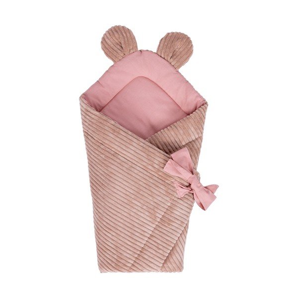 Ružová menčestrová detská zavinovačka 35x65 cm – Meowbaby