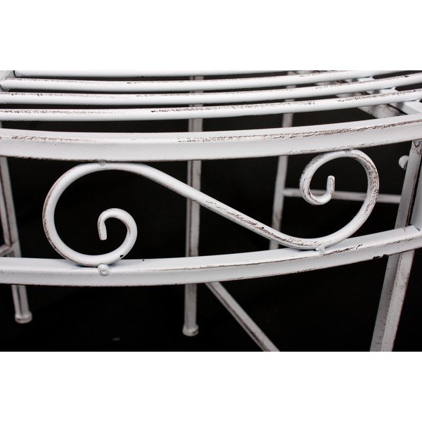 Biela kovová záhradná lavica Varda – Garden Pleasure-image-3