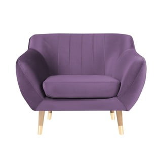 Fialové zamatové kreslo Mazzini Sofas Benito