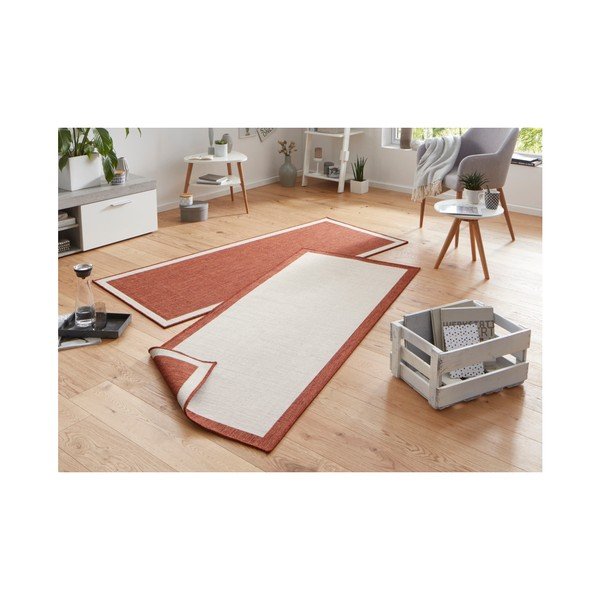 Červeno-krémový vonkajší koberec NORTHRUGS Panama, 80 x 250 cm-image-4