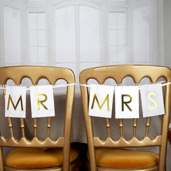 Nápis na stoličky na svadobnú hostinu Neviti Scripted Marble