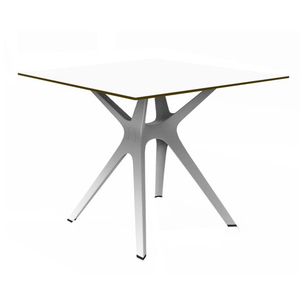 Biely jedálenský stôl vhodný do exteriéru Resol Vela, 90 × 90 cm