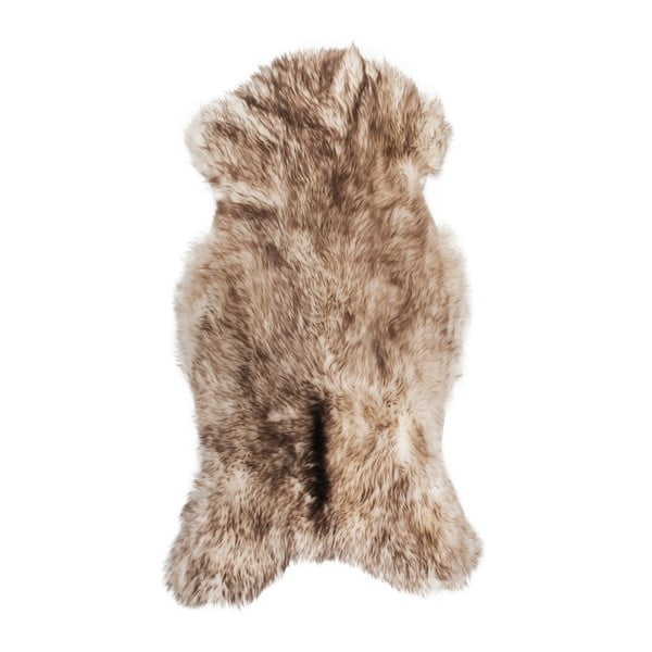 Krémovo-hnedá ovčia kožušina s dlhým vlasom British, 85 x 50 cm