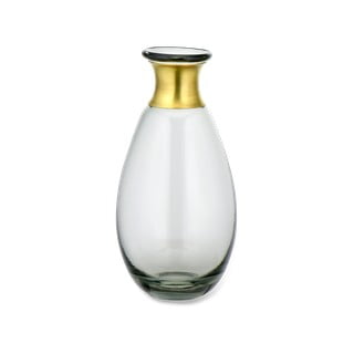 Sivá sklenená váza Nkuku Miza, výška 14 cm