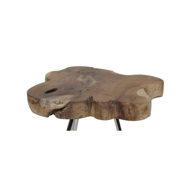 Odkladací stolík z teakového dreva HSM Collection, ⌀ 40 cm-image-1
