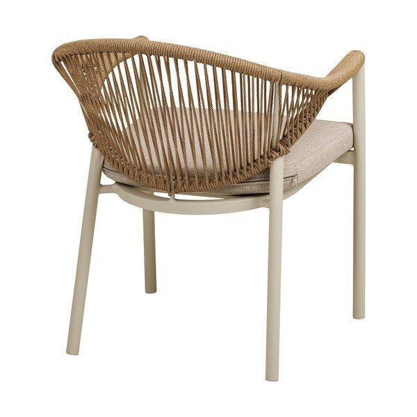 Béžová kovová/polstrovaná záhradná stolička Abela – House Nordic-image-4
