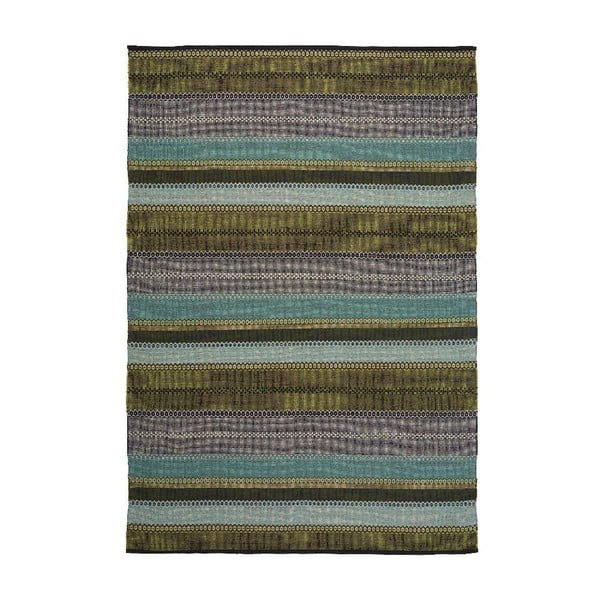 Zelený ručne tkaný bavlnený koberec Linie Design Ida, 170 x 240 cm