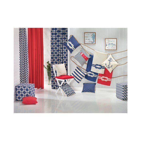 Modrá obliečka na vankúš Mike & Co. NEW YORK Sail Stripes, 43 x 43 cm-image-1