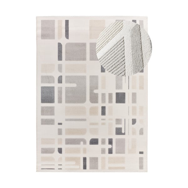 Koberec vo svetlosivej a slonovinovej farbe 160x230 cm Flora – Universal