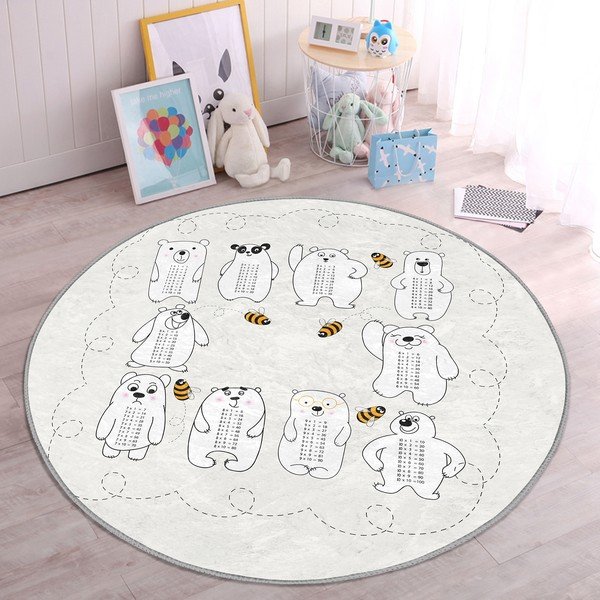 Krémovobiely detský koberec ø 100 cm Comfort – Mila Home-image-4