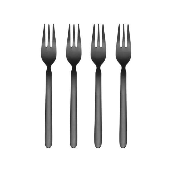 Čierne antikoro dezertné vidličky v súprave 4 ks pre 4 osoby Stella – Blomus