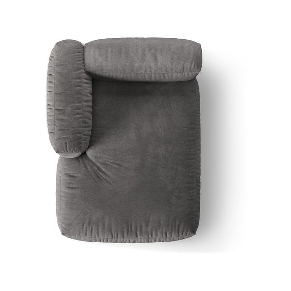 Sivý zamatový modul pohovky (ľavý roh) Martina – Micadoni -image-3