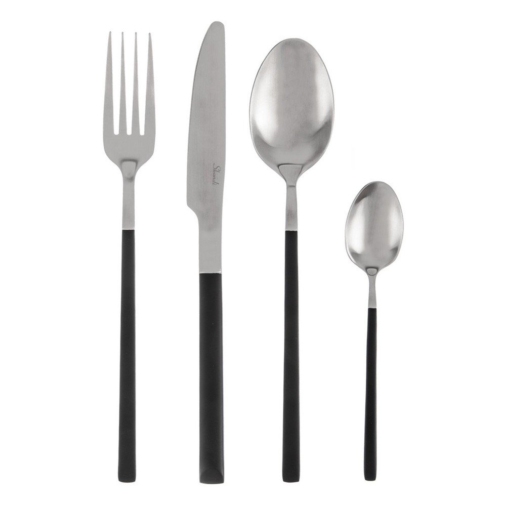 Čierny/v striebornej farbe antikoro príbor 24 ks Skandi – Orion