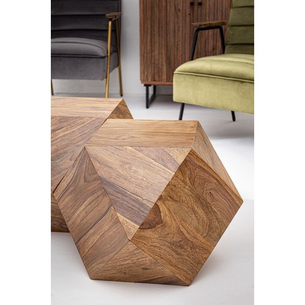 Konferenčný stolík z masívu sheesham v tmavo prírodnej farbe 42x42 cm Egypt – Bizzotto-image-1