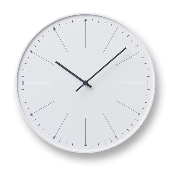 Biele nástenné hodiny Lemnos Clock Dandelion, ⌀ 29 cm
