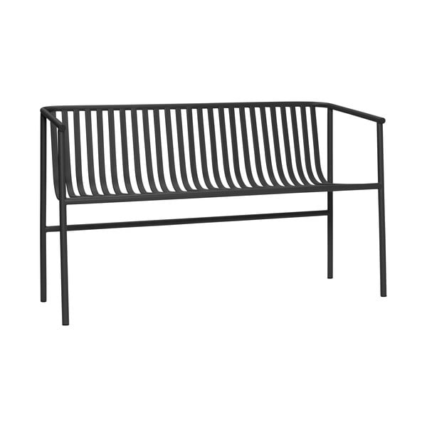 Čierna kovová záhradná lavica Villa – Hübsch