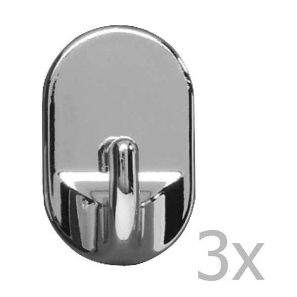 Sada 3 nástenných háčikov Wenko Medium Oval Hooks Chrome-image-1