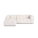 Krémová zamatová rohová pohovka (ľavý roh/s leňoškou) Cube – Bonami Selection