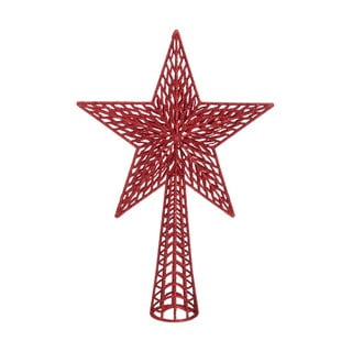 Červená vianočná špička na stromček Casa Selección, ø 25 cm