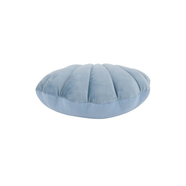Modrý zamatový dekoratívny vankúš Westwing Collection Shell, 28 x 30 cm-image-2