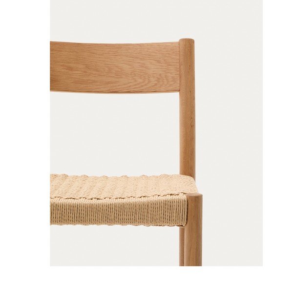 Barová stolička z dubového dreva v prírodnej farbe (výška sedadla 65 cm) Yalia – Kave Home-image-2