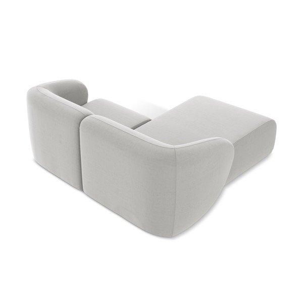 Svetlosivá zamatová rohová pohovka (ľavý roh/s leňoškou) Lani – Makamii-image-3