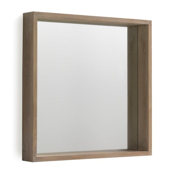 Nástenné zrkadlo z dreva paulovnie Geese Pure, 60 × 60 cm