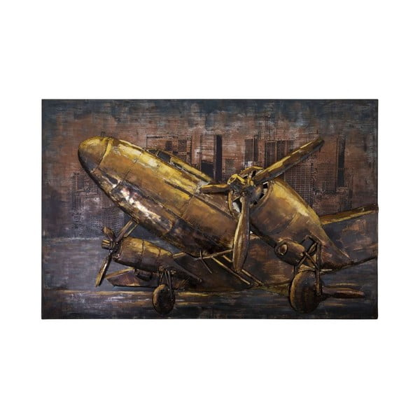 Dekoratívna kovová ceduľa Antic Line Avion vue Côté, 120 x 80 cm