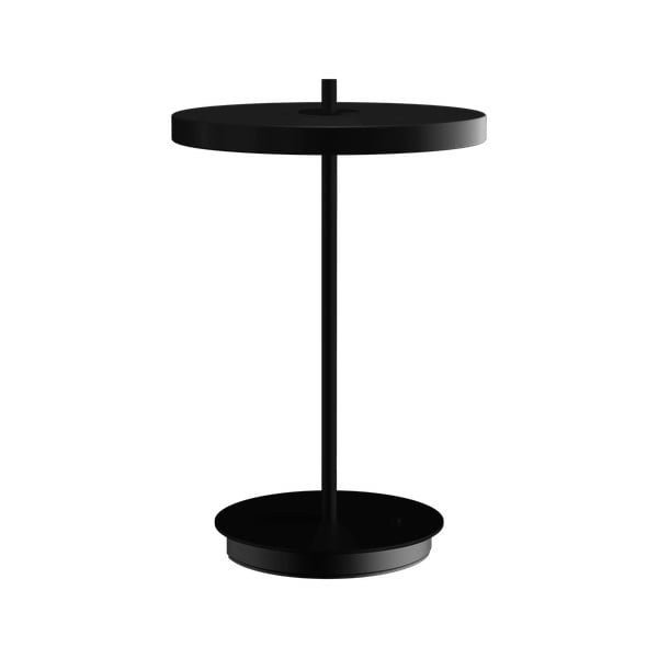 Čierna kovová LED stolová lampa s kovovým tienidlom (výška 31 cm) Asteria Move – UMAGE