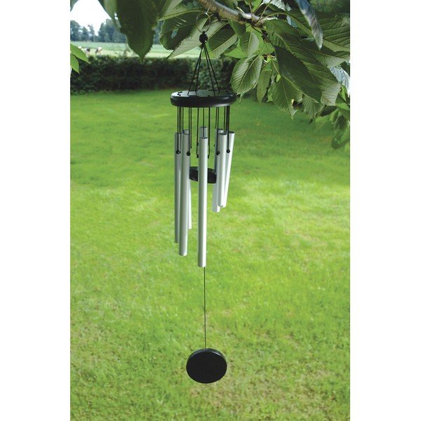 Závesná zvonkohra v striebornej farbe Esschert Design, výška 56,5 cm-image-1