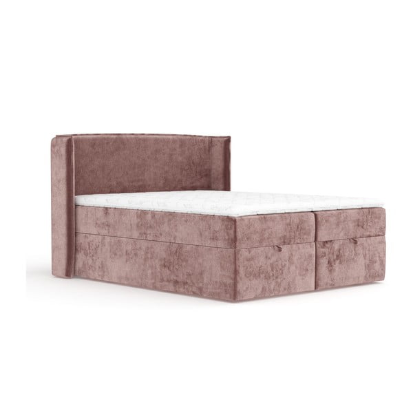 Ružová boxspring posteľ s úložným priestorom 180x200 cm Passion – Maison de Rêve