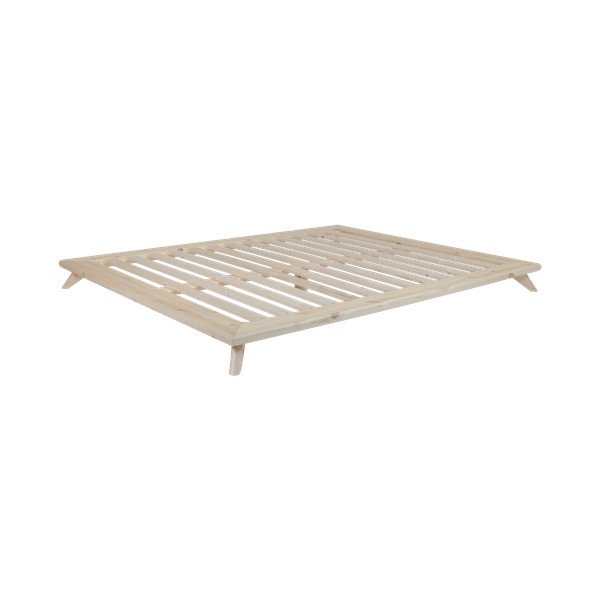 Dvojlôžková posteľ z borovicového dreva s matracom Karup Design Senza Double Latex Natural/Black, 180 × 200 cm-image-3