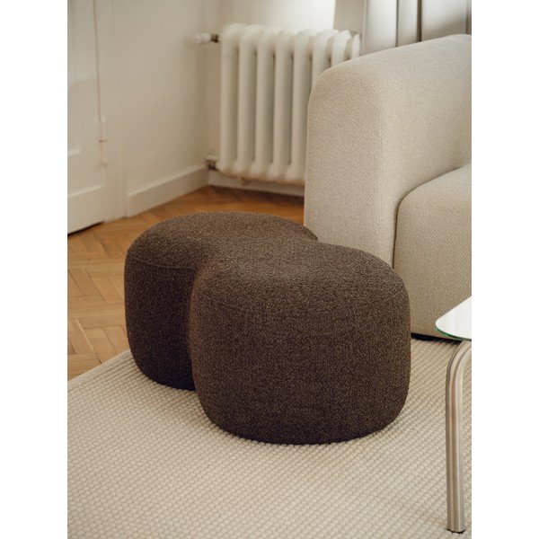 Tmavohnedý taburet z textílie buklé Umbo – noo.ma-image-1