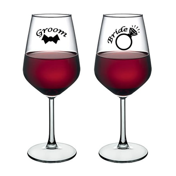 Sada 2 pohárov na víno Vivas Bride & Groom Dos, 345 cm