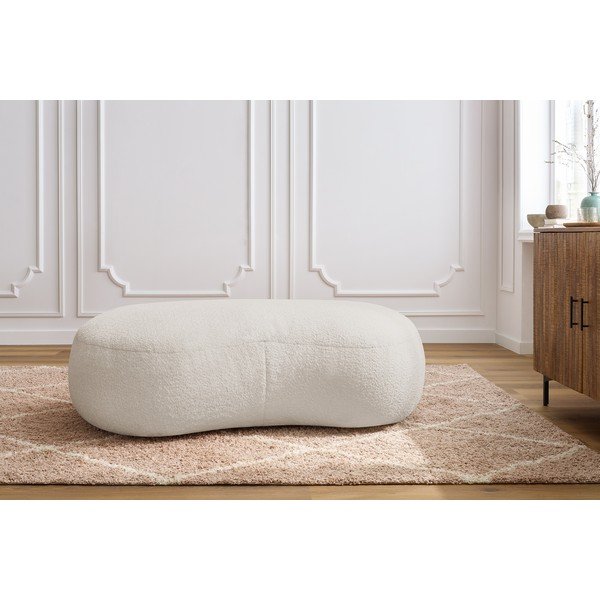 Biela podnožka z textílie bouclé Saint-Germain – Bobochic Paris-image-1