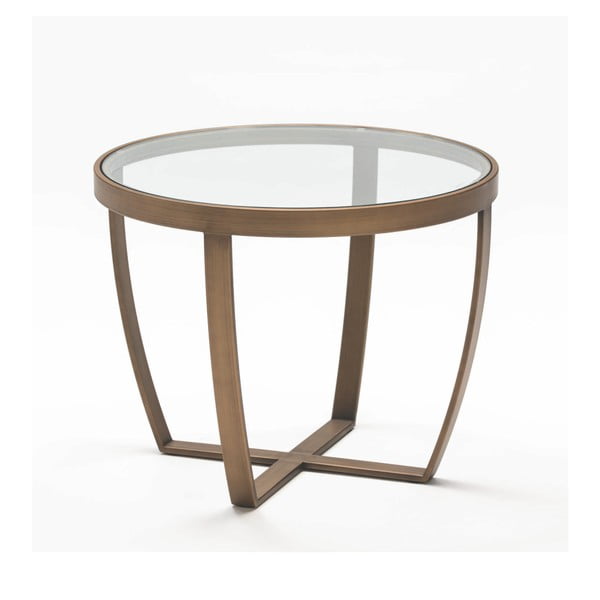Odkladací stôl z kovu a skla Thai Natura Deep, ⌀ 60 × 46 cm