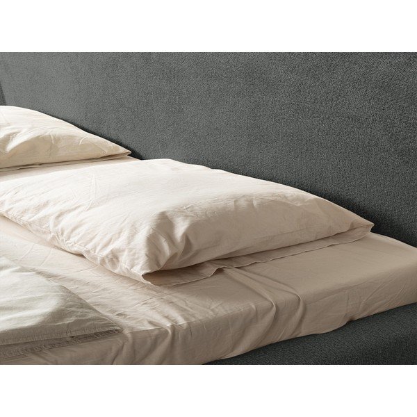 Tmavosivá čalúnená dvojlôžková posteľ s roštom 140x200 cm Makana – Makamii-image-1