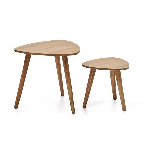 Odkladacie stolíky v súprave 2 ks z masívu akácie 60x61 cm Duvani – Kave Home
