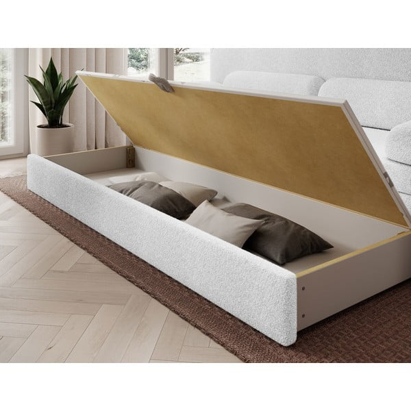 Biela rozkladacia/s úložným priestorom pohovka z textílie buklé 236 cm Elioss – ELTAP-image-4