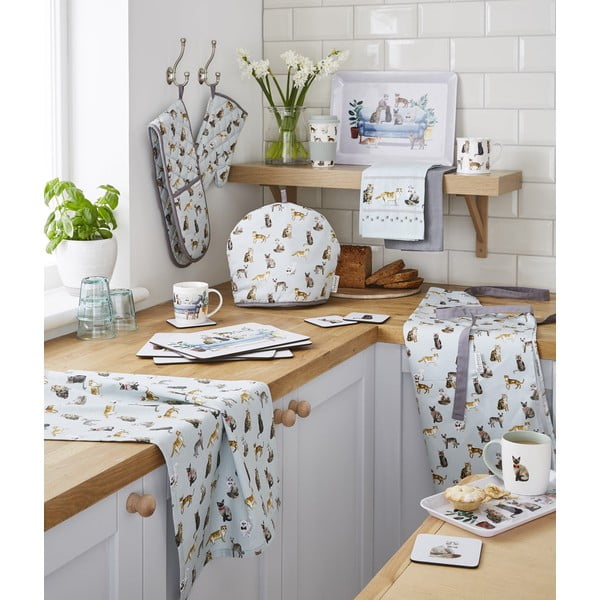 Utierky, zástera a chňapka v súprave 5 ks Curious Cats – Cooksmart ®-image-1