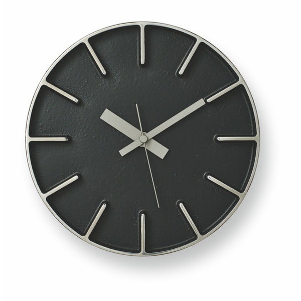 Čierne nástenné hodiny Lemnos Clock Edge, ⌀ 18 cm
