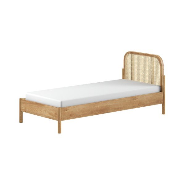 Jednolôžková posteľ z dubového dreva s roštom 90x200 cm v prírodnej farbe Olive Rotan – Vipack