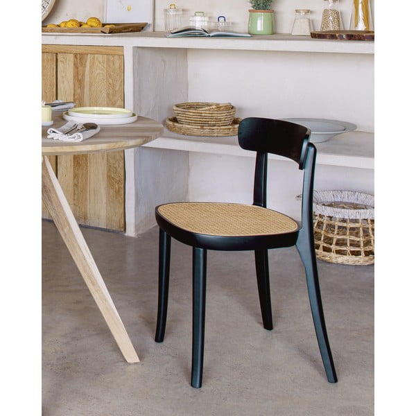 Čierna jedálenská stolička z bukového dreva Kave Home Romane-image-1