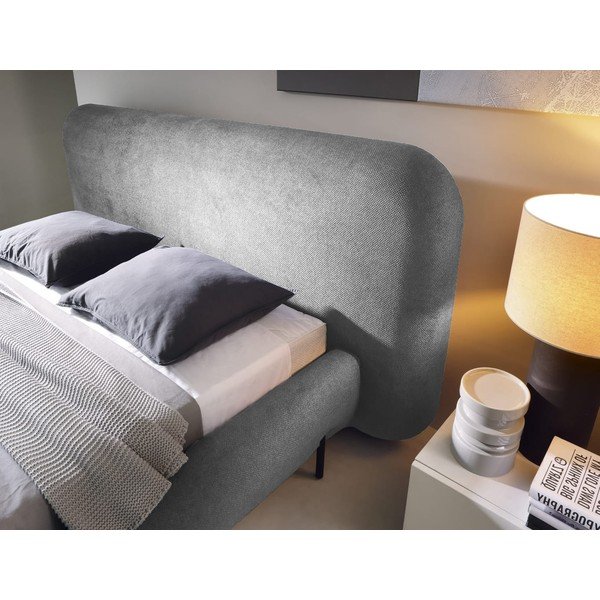 Sivá čalúnená dvojlôžková posteľ s úložným priestorom s roštom 180x200 cm Pointt – ELTAP-image-3