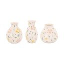 Krémovobiele kameninové súprava váz 3 ks (výška  10 cm) Ditsy Floral – Sass & Belle