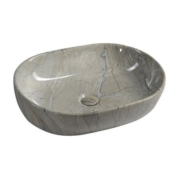 Sivé keramické umývadlo 59x42 cm Dalma – Sapho