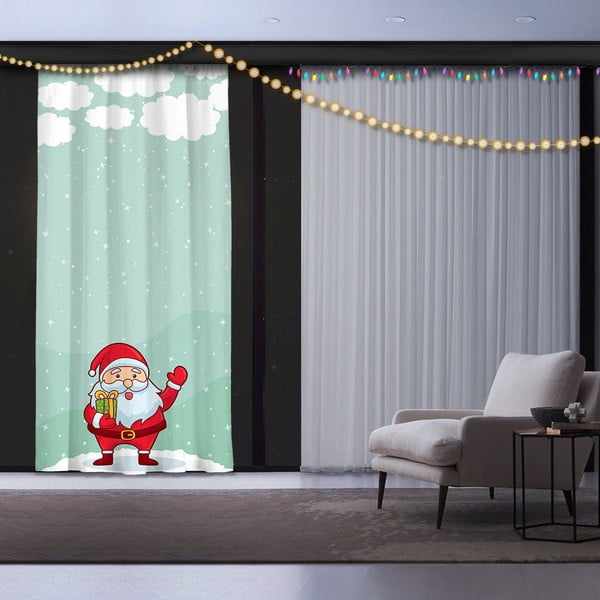 Vianočný záves Happy Christmas Santa, 140 x 260 cm