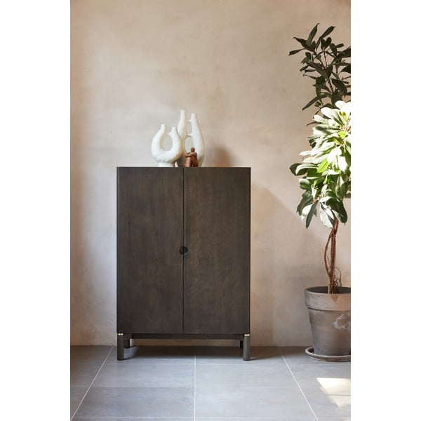 Tmavohnedá skrinka v dekore duba 90x130 cm Arun – Unique Furniture-image-2